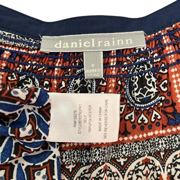 Daniel Rainn (S) Wilcox Tie Neck Blouse - Stitch Fix 3/4 Sleeve Tassel Boho Top - Picture 7 of 12